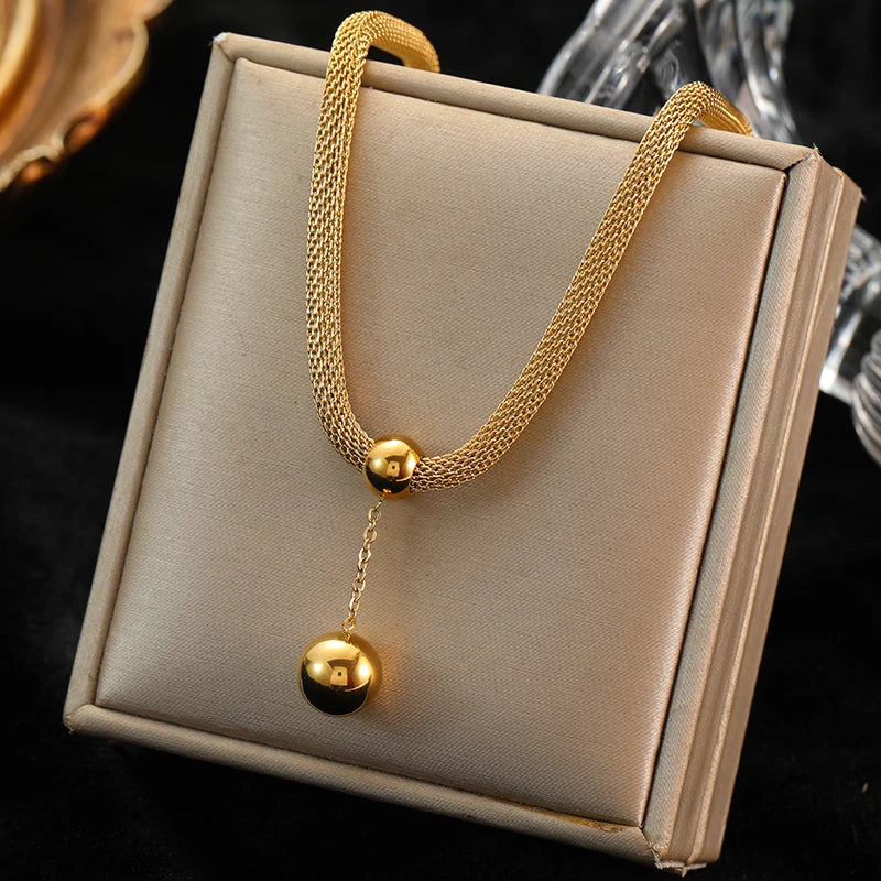 Collier Acier Inoxydable Sphère Élégance| Amora Bijoux