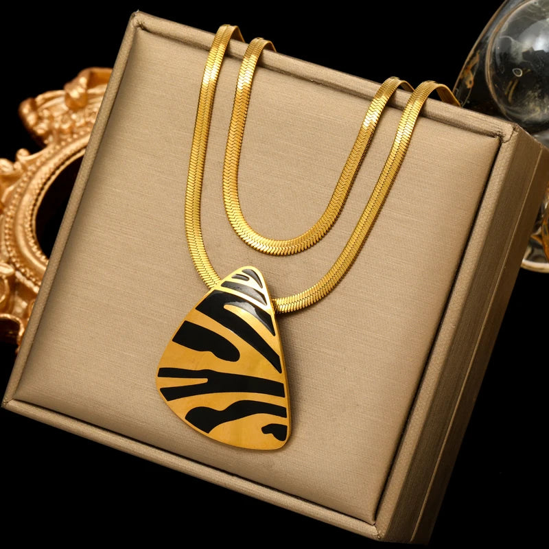 Collier Acier Inoxydable Sauvage Doré| Amora Bijoux 2