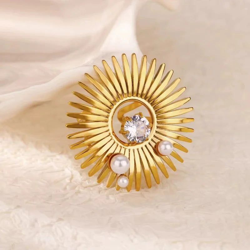Bague Acier Inoxydable - Lune Étoilée