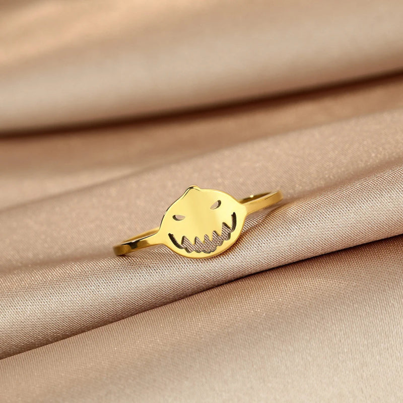 Bague Acier Inoxydable <br> Citrouille fantôme - Amora Bijoux 2
