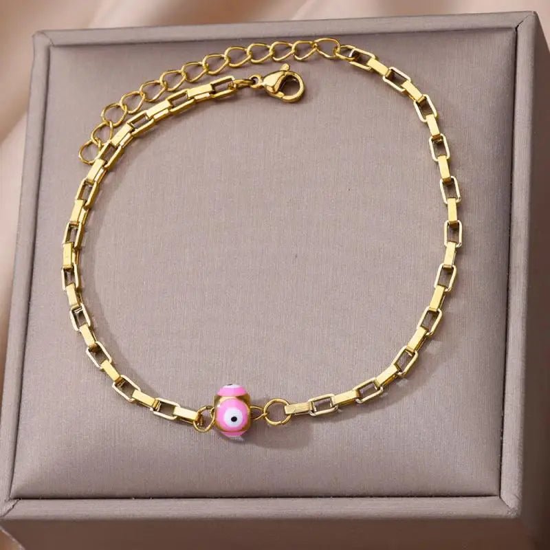 Bracelet Cheville <br> Rose - Amora Bijoux