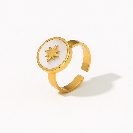 Bague Acier Inoxydable - Étoile Nacrée  Amora Bijoux