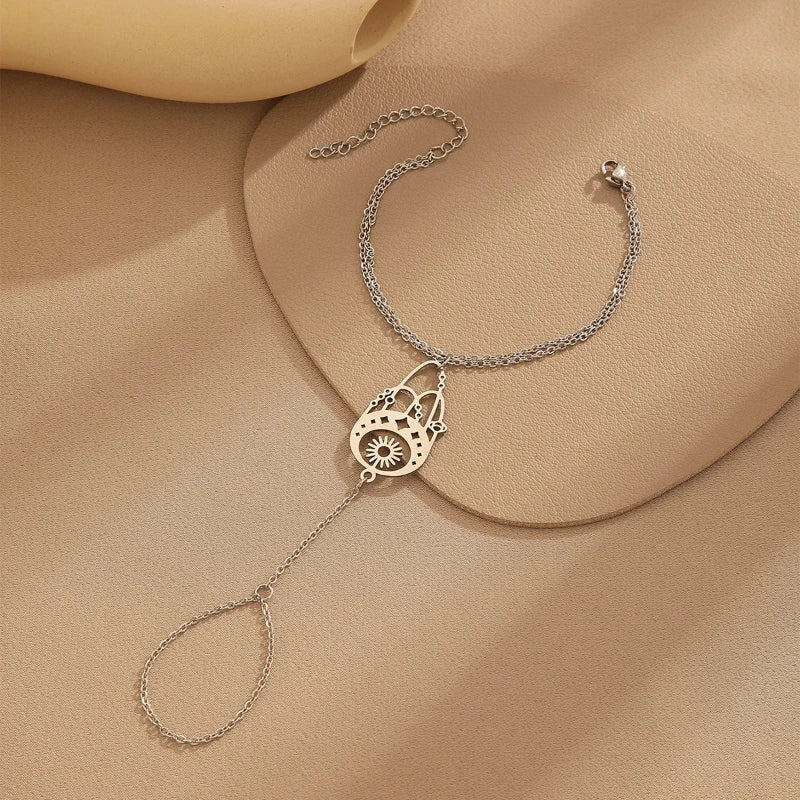 Bracelet bague <br> Saturne Argent 2
