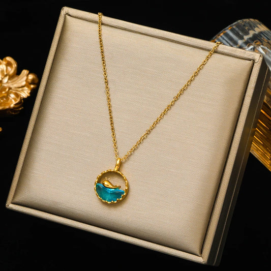 Collier Acier Inoxydable  L’Oiseau et la Vague| Amora Bijoux