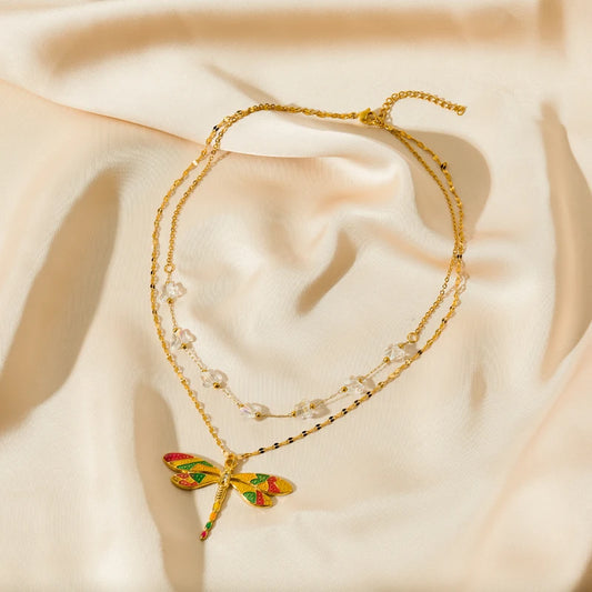 Collier Acier Inoxydable  Libellule Enchantée | Amora Bijoux 2