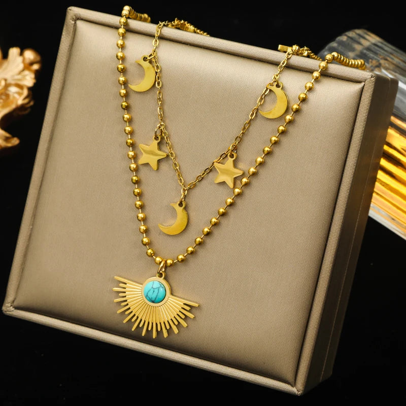 Collier Acier Inoxydable  Éclat Astral | Amora Bijoux 2