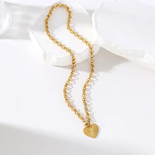Collier Acier Inoxydable  Cœur D'or | Amora Bijoux 2