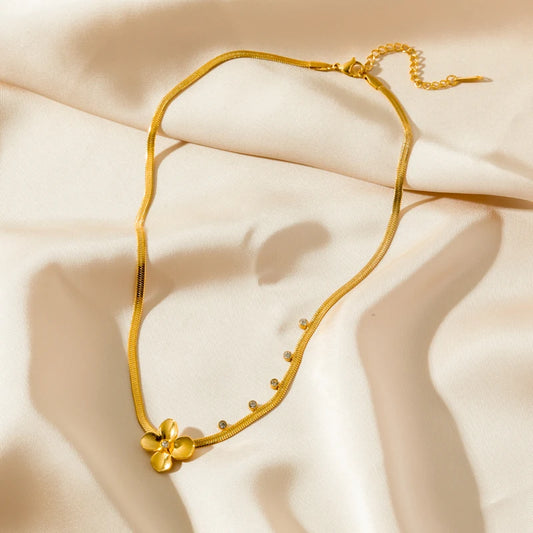 Collier Acier Inoxydable  Fleur d’Aurore | Amora Bijoux 2