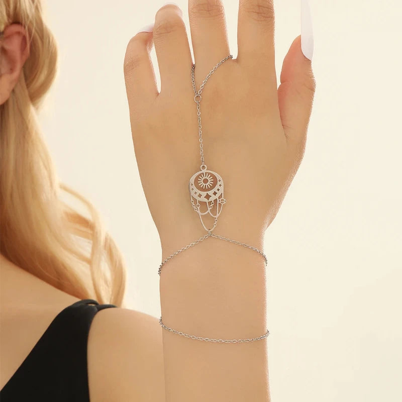 Bracelet bague <br> Saturne Argent 1