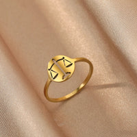 Bague astrologique en acier inoxydable