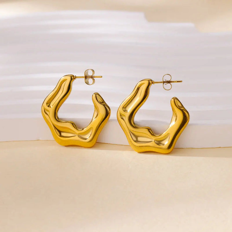 Boucle d'oreille Acier Inoxydable <br> Forme - C - Amora Bijoux