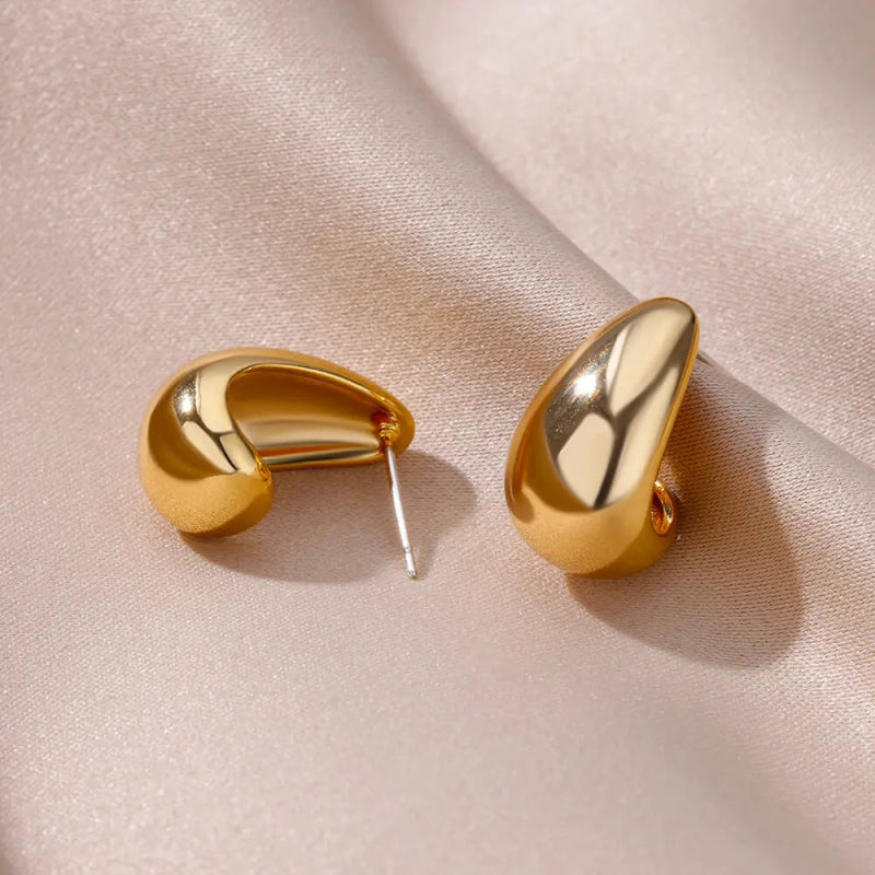 Boucle d'oreille Acier Inoxydable <br> Goutte d'or - Amora Bijoux