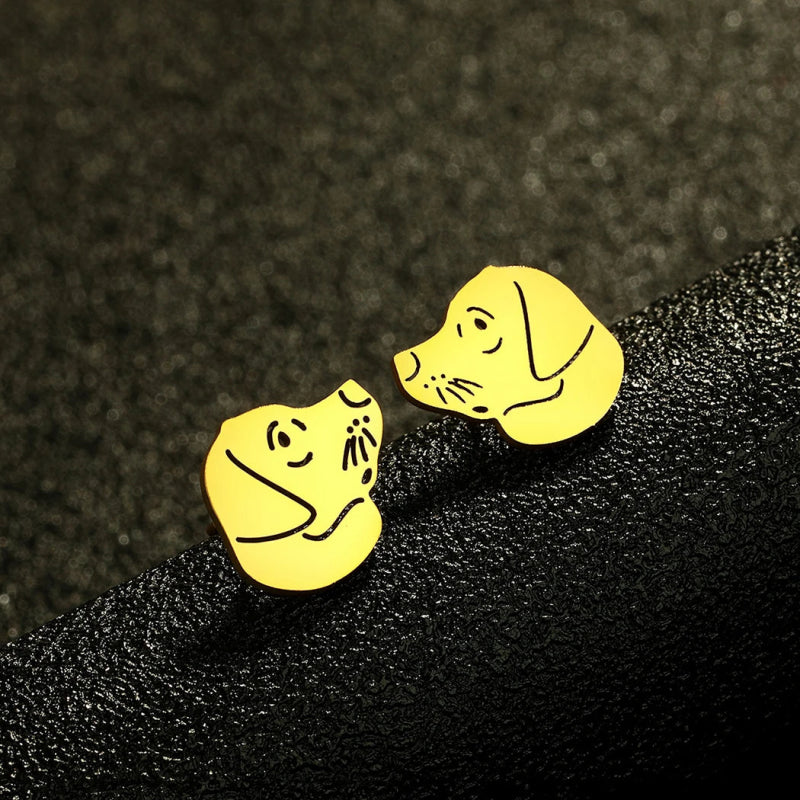 Boucle d'oreille Enfant <br> Chien - Amora Bijoux - Or 2