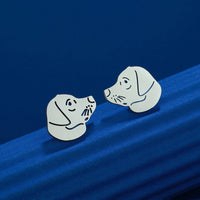 Boucles d'oreilles chien en inox